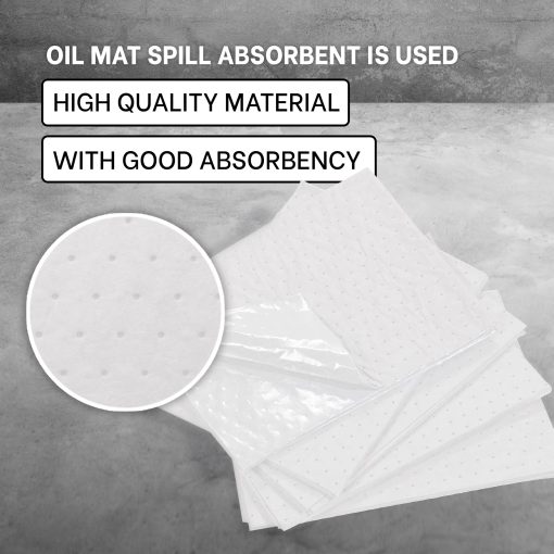 ATERET Mat de Aceite I Absorbente de Aceite Ligero I 15" x 18" I 100 Almohadillas Absorbentes de Aceite I Blanco - Imagen 2