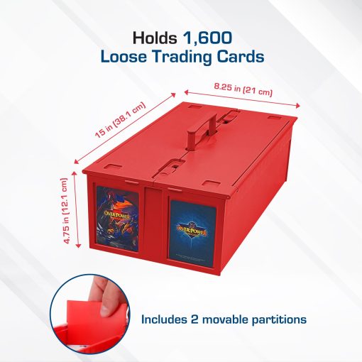 BCW Collectible Card Bin - Soporta hasta 1600 Tarjetas - Paquete de 6 Rojo | Caja Grande de Almacenamiento para Tarjetas de Juego Suelta | Cajas de Almacenamiento de Pokemon, MTG y Tarjetas Deportivas | Caja de Clasificacion de Tarjetas de Plastico - Imagen 3