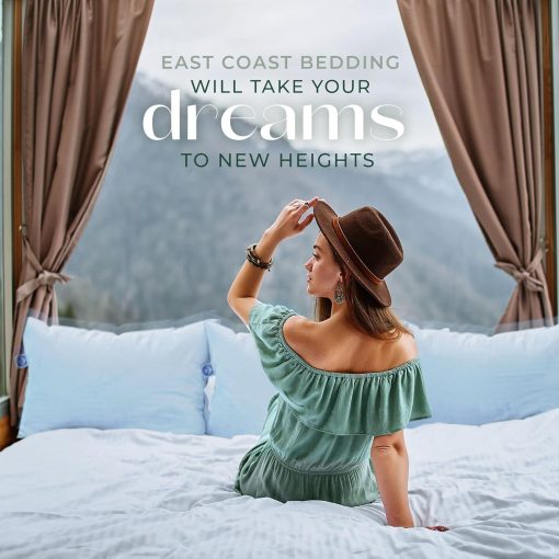 Juego de 2 Almohadas Queen Size de East Coast Bedding - Almohadas de Lujo Suaves para Hotel - 100% Relleno de Plumon de Ganso Europeo 800FP - Almohada Sin Plumas para Dormir - Imagen 4