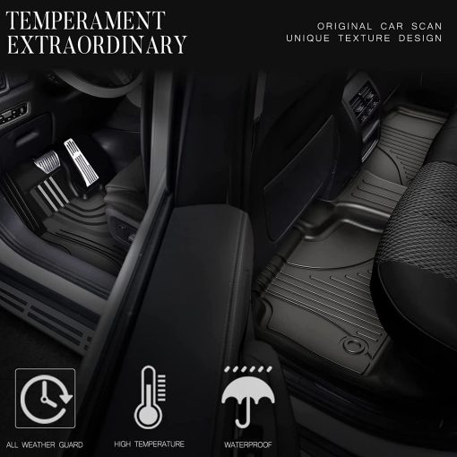 Tapetes para piso AOMSAZTO para Chevy Blazer 2019-2024 (No para el modelo Blazer EV), Tapetes para Automoviles Compatibles con Chevrolet Blazer 2024, Proteccion Integral para 1ra y 2da Fila, Negro - Imagen 8