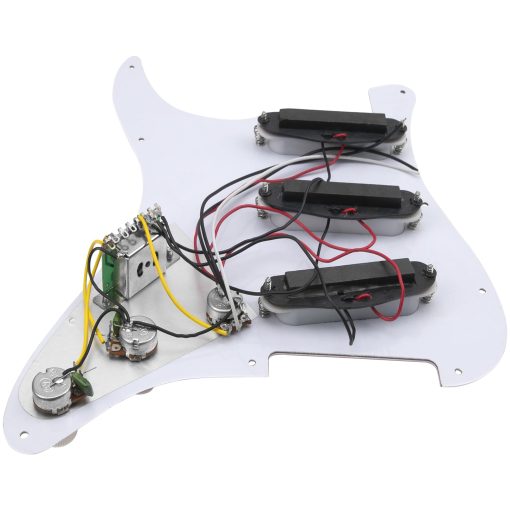 Yootones 11-Hole 3-Ply SSS Prewired Loaded Pickguard con Pastillas de Bobina Simple Compatible con Guitarra Electrica Stratocaster Squier USA/Mexico (Rojo Perla) - Imagen 4
