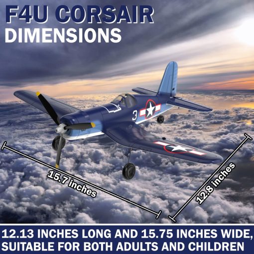 Avion RC LEAMBE de 4 Canales - Avion Acrobatico Listo para Volar, Facil Control para Principiantes, Avion RC F4U Corsair Mejor Regalo para Ninos - Imagen 6