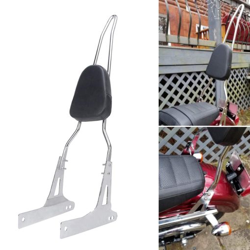 AUFER Respaldo de pasajero desmontable cromado con almohadilla para respaldo compatible con Dyna Street Bob Super Glide Low Rider Wide Glide FXD FXDB FXDC FXDL FXDWG FXDSE 2006-UP