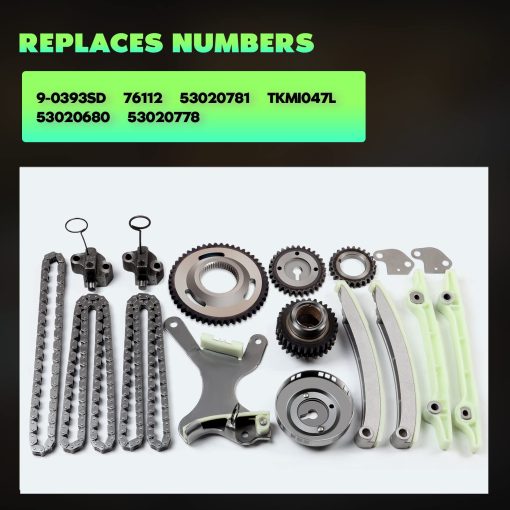 Kit de Cadena de Tiempo SCITOO TKMI047L con Tensor Guia Sprocket Cigüeñal Engranaje de arbol de Levas Encaja para Jeep COMMANDER Mitsubishi RAIDER Dodge Ram 1500 4.7L SOHC VIN P N Diseño NGC - Imagen 4
