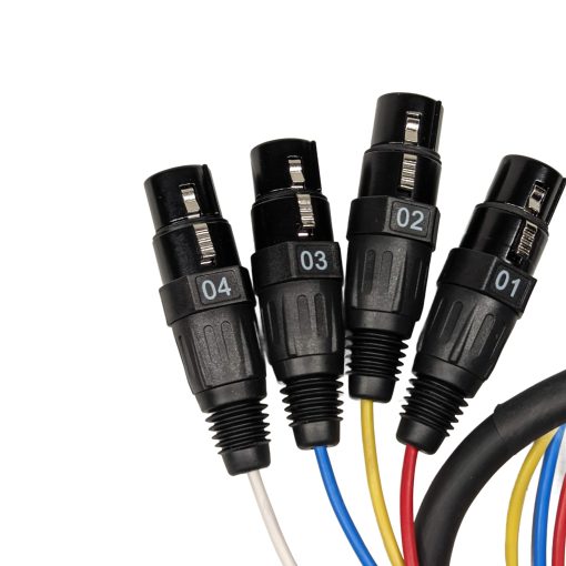 Cable Serpiente de Audio XLR Macho a Hembra de 4 Canales Milestock, Codificado por Colores para Directos, Grabaciones, Estudios, Mezcladores, Sistemas IEM & Microfonos, 10 pies - Imagen 3
