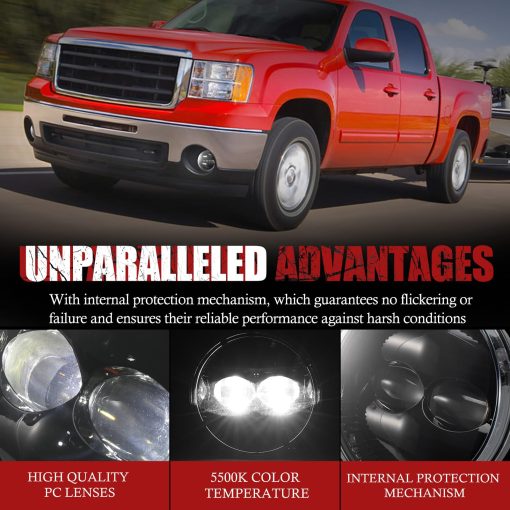 Luces LED BUNKER INDUST para GMC Sierra 1500/2500HD 3500HD 2007-2013/2007-2014, Kit de lamparas de niebla del parachoques de repuesto - Imagen 4