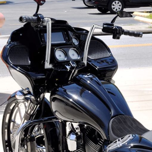 Manillar de 12" Ape Hanger 1.5 pulgadas Fat Monkey Bar Cromado Compatible con Harley Dyna Softail Sportster XL 883 1200 y Modelos Road King 1994-2022 y Road Glide 1998-2013 - Imagen 2