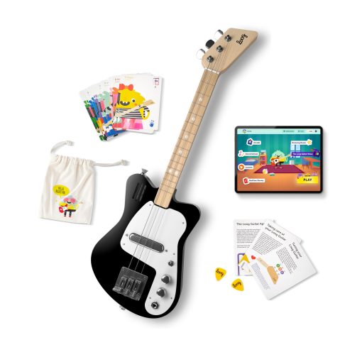 Guitarra electrica Loog Mini para niños principiantes con amplificador incorporado, edades 3+ ,App de aprendizaje y lecciones incluidas