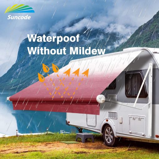 Tela de repuesto para toldo de RV Suncode a prueba de agua universal para camperos, remolques y autocaravanas - Toldo de repuesto de RV de vinilo de grado premium 18' (Tela de 17'2") - Color Borgoña Degradado - Imagen 3
