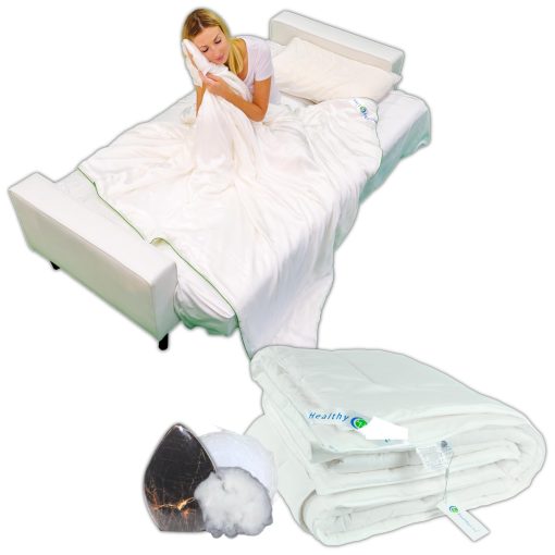 Edredon con Comfort de Seda de Infrarrojos Lejanos de HealthyLine - para Mejorar el Sueno y la Circulacion Sanguinea con Terapia Energetica de Turmalina Magnetica - Alivio Temporal - Tamano Queen (Completo)