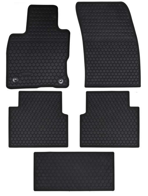 Tapetes para Piso de Auto Megiteller Personalizados para Ford Escape 2020 2021 2022 2023 2024 (No es compatible con Hibridos) de Caucho Resistente Lavable Sin Olor (Todo Clima) Negro