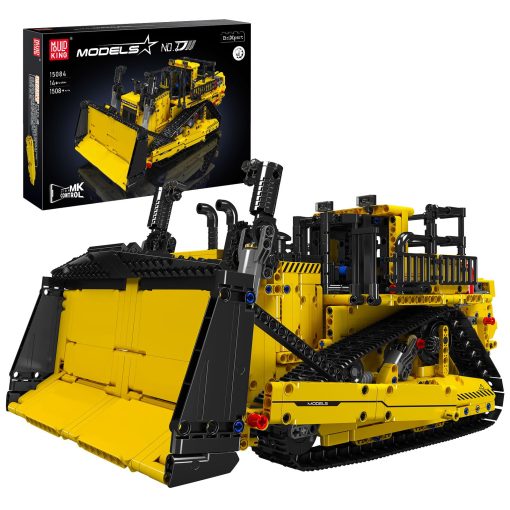 Juego de Construccion de Juguetes Mould King Bulldozer, Modelos de Vehiculos de Construccion Dozer con Control Remoto, 15084 Kits de Construccion RC STEM con Motor para Adultos Niños Niñas de 14+ Años (1508 Piezas)