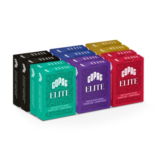 Baraja de Cartas de Juego de Plastico 100% Copag Elite, Tamano de Poker (Estandar) indice Jumbo, Paquete de 12