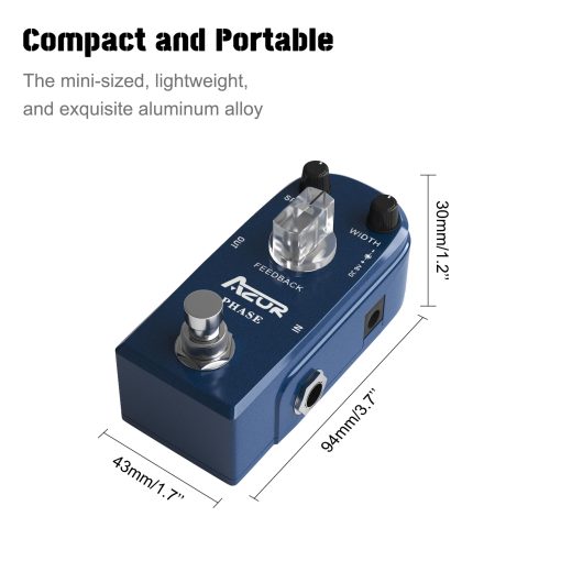 Pedal de Efecto de Guitarra Analogico AZOR Phaser Procesador Puro para Guitarra Electrica y Bajo True Bypass - Imagen 2
