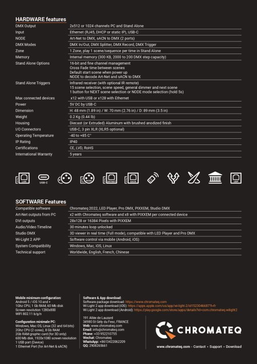 Controlador de Iluminacion Chromateq Club-E 1024 USB & Ethernet a DMX con Interfaz Independiente & Software (Descarga unicamente) - Imagen 5
