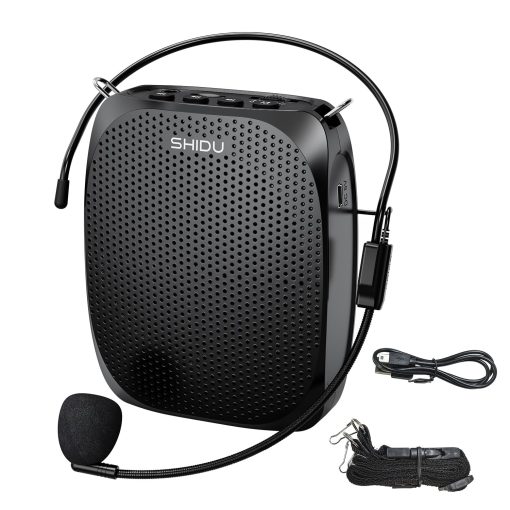 Amplificador de Voz Portatil SHIDU Microfono Personal para Hablar Sistema Pa Mini Recargable para Maestros Guias Turisticos Entrenadores Salon de Clases Canto Yoga Instructores de Fitness