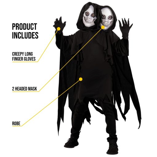 Disfraz de Ghoul para Ninos, Disfraz Cool Ghoul, Disfraz de Halloween para Ninos Escalofriante, Disfraces de Cara de Fantasma Para Ninos, Disfraz de Demonio para Ninos - Imagen 3
