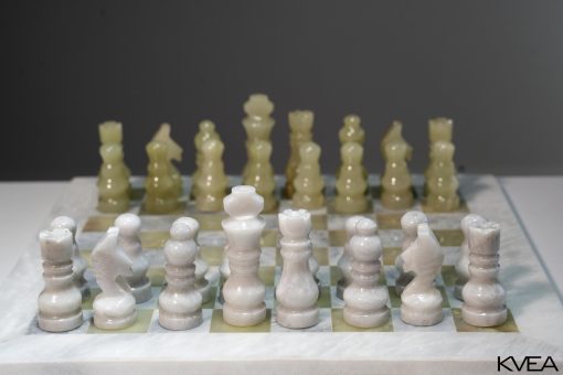 Juego de ajedrez de marmol - 11 pulgadas - Tablero de ajedrez blanco y verde - Juego de ajedrez de regalo - Juego de ajedrez para niños - Juego de ajedrez para adultos - Decoracion de lujo para el hogar - Adecuado para decoracion de mesa - Imagen 3