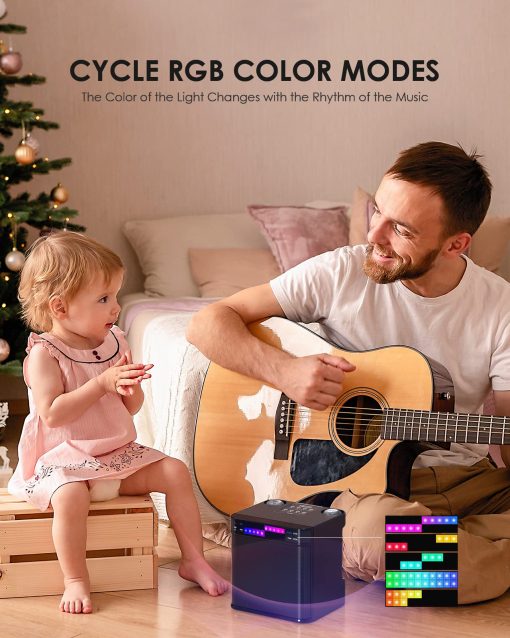 Maquina de Karaoke para Ninos/Adultos, FULLIFE 2024 Altavoz Portatil Bluetooth PA Sistema con 2 Microfonos Inalambricos, Luz LED Colorida Que Cambia, Set de Karaoke para Fiestas en Casa, Interiores - Imagen 4