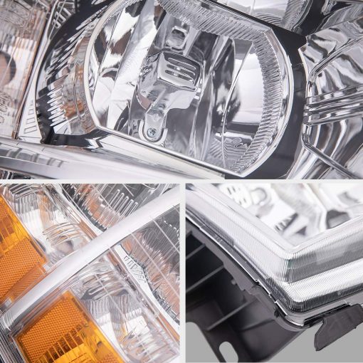 Faro delantero Cheda compatible con Chevy Silverado 1500 2007-2013 / Ajuste 07-14 Chevy Silverado 2500 3500 y Modelos HD (AWT Lente clara Carcasa cromada Indicador ambar, Estilo basico) - Imagen 6