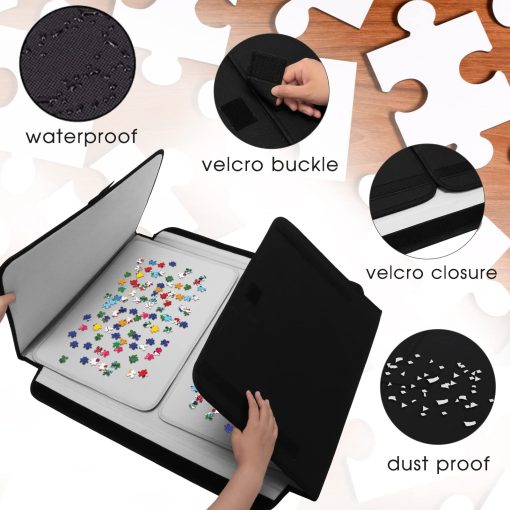 Estuche para Rompecabezas, Biigee Tablero de Almacenamiento de Rompecabezas Premium Portatil, Tableros de Rompecabezas Ligeros Antideslizantes, Facil de Guardar, Gran Regalo, Negro (1000 Piezas) - Imagen 5
