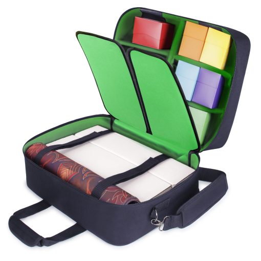 USA Gear XL Magic The Gathering MTG Bolsa de Viaje para Caja de Mazo - Bolsa de Almacenamiento de Cartas MTG Grande con Correa Acolchada para el Hombro, Interior Personalizable, Resistente a la Intemperie - Compatible con Cajas de Cartas y Cartas enfundadas - Verde