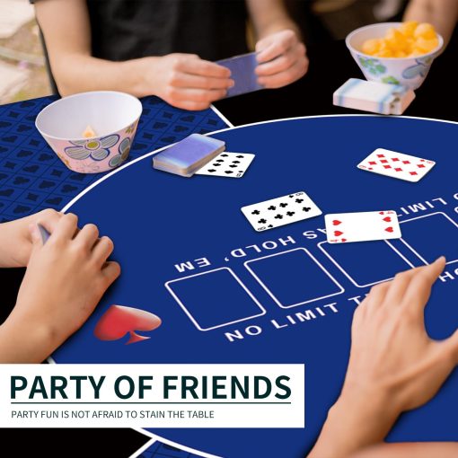 Mesa de poker cuadrada plegable de 24/31/39/47/55 pulgadas para 6 jugadores, tapete portatil antideslizante de goma para juegos de mesa de poker Texas Hold'em para fiestas y casino - Imagen 5