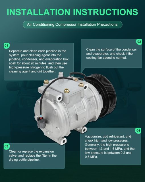 Compresor de Aire Acondicionado SCITOO para Autos para 1999-2002 para Land Rover Discovery 4.0L CO 11120C - Imagen 7