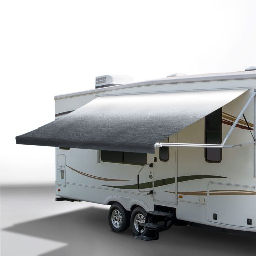 RecPro RV Awning Fabric Replacement 18 Foot Camper Awning | Gris | Opciones de Ancho | Reemplazo de Toldo de 8' (96") para RV | Sellado termico | Garantia de 3 anos (18 pies, Real 17' 1")