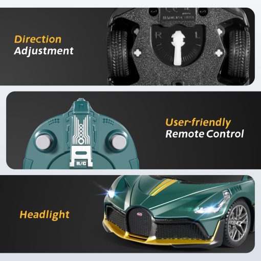 Coche de control remoto MIEBELY - Coche de carreras Rc rapido a escala 1/24, Bugatti Divo 3.7V 500 mAh Juguetes de coche con luz frontal, Modelo de coche de hobby para regalos de cumpleanos ideales para adultos Ninos Ninos de 6 7 8 9 anos de edad - Imagen 3