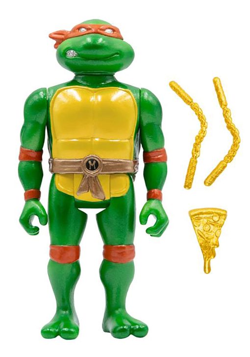 SUPER7 TMNTW01-MCC-01 Figura de Accion de TMNT Michelangelo con Estuche de Transporte Estandar, Multicolor