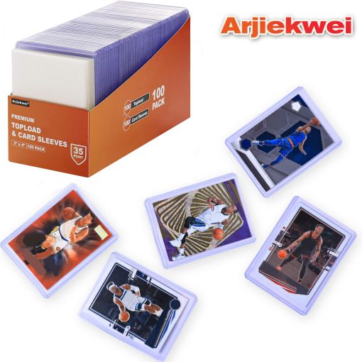 2000 Fundas para Cartas Top Loads para Tarjetas, Arjiekwei 3"X4" Protectores de Tarjetas de Beisbol de Plastico Duro, Soporte de Cartas Toploads Premium para Tarjetas de Deporte de Futbol (1000 Fundas Duras + 1000 Fundas Suaves) - Imagen 5