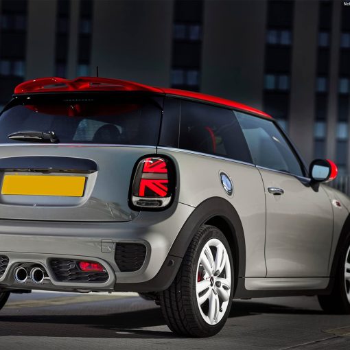 Conjunto de luces traseras arcaicas para Mini Cooper F55-57, lampara trasera con luz de senal de giro secuencial, luz trasera LED completa de diseno Union Jack para Mini Cooper 2014-2021, Plug&Play, Par, Blanco - Imagen 7