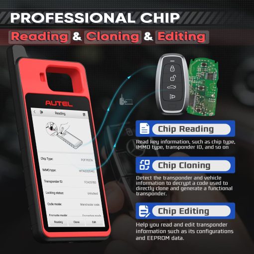 Autel MaxiIM KM100(X) Key Fob Programming Tool, Renovacion de por Vida, ultima Version 2024 Lite de IM508 IM608, Generacion de Llaves en 60s, Aprendizaje de IMMO por OBD en 99% de Autos, Lectura Escritura Clonacion de Ch~ips, APB112 Incorporado, 2PCS IKEYs - Imagen 6