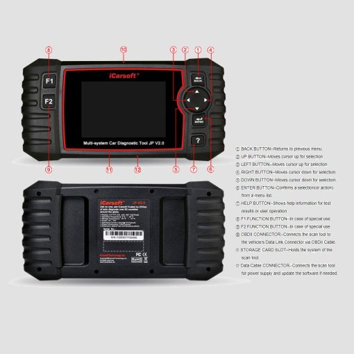 Herramienta de diagnostico iCarsoft JP V2.0 para vehiculos japoneses Toyota/Lexus/Scion/Isuzu/Nissan/Infiniti/Mitsubishi/Honda(Acura)/Mazda/Subaru +Reset de aceite +EPB+BMS+DPF+SAS+ETC+BLD+INJ - Imagen 8
