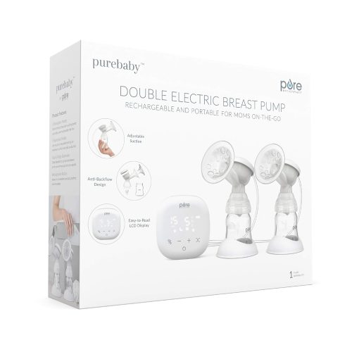Sacaleches electrico doble PureBaby? - 5 Modos de Estimulacion, 9 Modos de Exprimir, Exprimir Dual o Simple, Succion Ajustable, Diseno Antirreflujo y Bateria Recargable para Viajes - Imagen 8