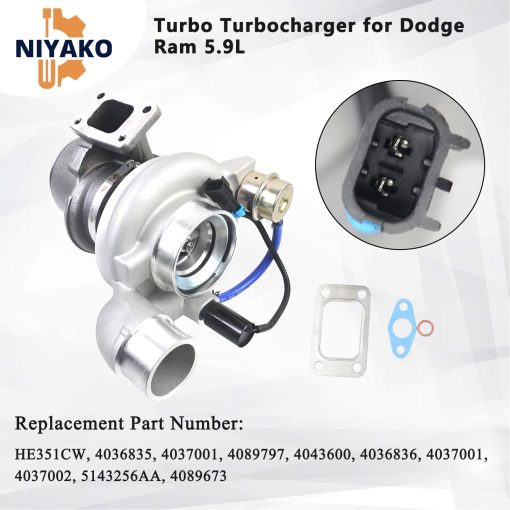 Reemplazo de Turbo Turbo Niyako # HE351CW HY35W 5143256AA 4036835 4043600 Ajuste 2004-2009 Ram 2500 3500 ISB 5.9L - Imagen 3