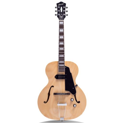 Guitarra Electrica Jazz GROTE Cuerpo Hueco Hardware Cromado (Natural)