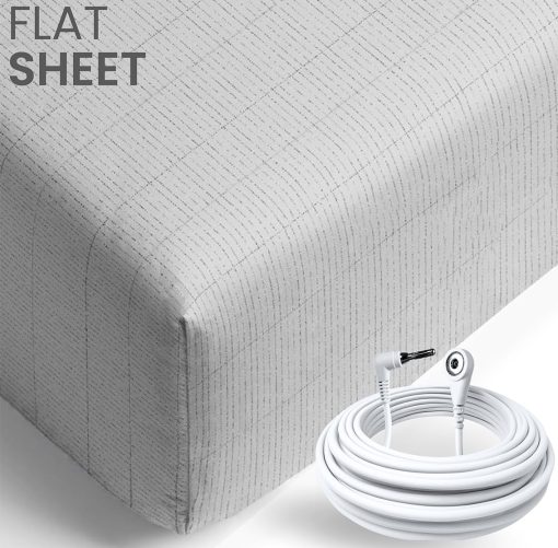 Sabanas de Conexion a Tierra ZenEarth, Tamano King & Queen, 90% Algodon 10% Fibra de Plata, Mejora el Sueno y Bienestar, Sabanas de Cama Conectadas a Tierra son de 78"x102" pulgadas, Cable de Conexion incluido. (1, Gris, Extra Grande) - Imagen 8