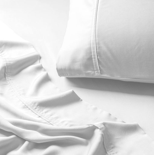 Juego de sabanas Split King de Olive + Crate para cama ajustable, 100% fibra de eucalipto Tencel certificada de Austria, Mejor que seda lino y algodon, Sabanas refrescantes para durmientes calurosos, Blanco Nieve (106" x 107") - Imagen 7