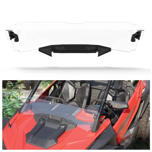 Parabrisas medio, A & UTV PRO Parabrisas delantero de poliuretano transparente con revestimiento duro compatible con Polaris RZR PRO XP 2020-2024, RZR Turbo R 2022-2024, Repalce OEM #2884966, 2 plazas