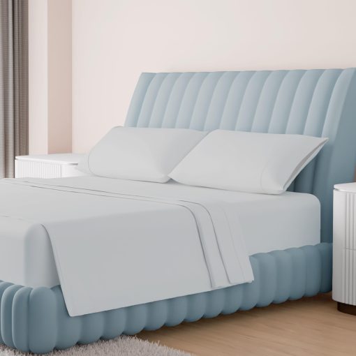 Juego de sabanas para cama individual XL de 100% algodon egipcio - 1000 hilos 3 piezas sabanas de algodon para cama individual XL, suaves, frescas, de lujo con puntada extra larga - Se ajusta hasta bolsillos de 18 pulgadas de profundidad - Plata
