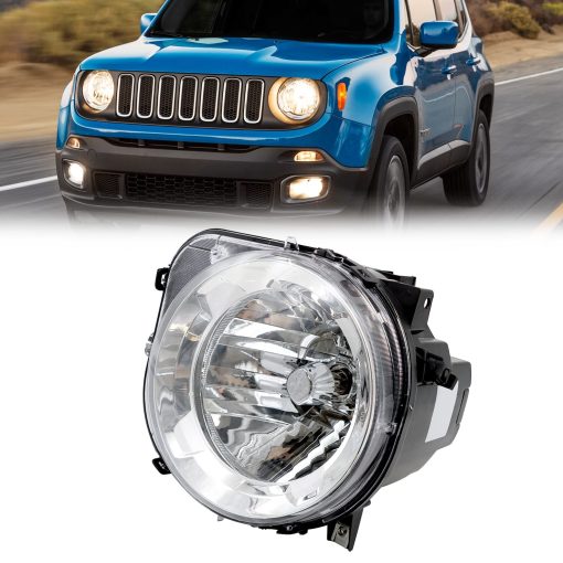 Ensamblaje de Faros para Jeep Renegade 2015 2016 2017 2018, Faros de Repuesto con Luz Halogena (Lado del Conductor)