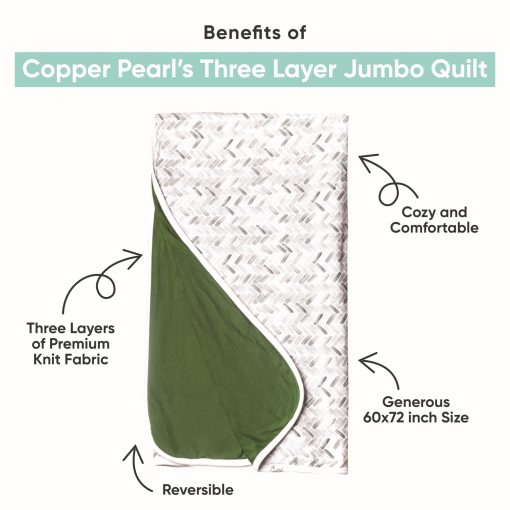 Cobertor de bebe de tres capas Copper Pearl Jumbo: Suave Edredon para bebes para ninos y ninas | Transpirable, Acogedor, Manta para ninos pequenos | Edredon para recien nacidos | 46x46 Poliester/Rayon Premium | Rufus - Imagen 2