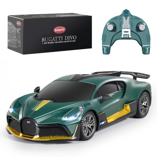 Coche de control remoto MIEBELY - Coche de carreras Rc rapido a escala 1/24, Bugatti Divo 3.7V 500 mAh Juguetes de coche con luz frontal, Modelo de coche de hobby para regalos de cumpleanos ideales para adultos Ninos Ninos de 6 7 8 9 anos de edad