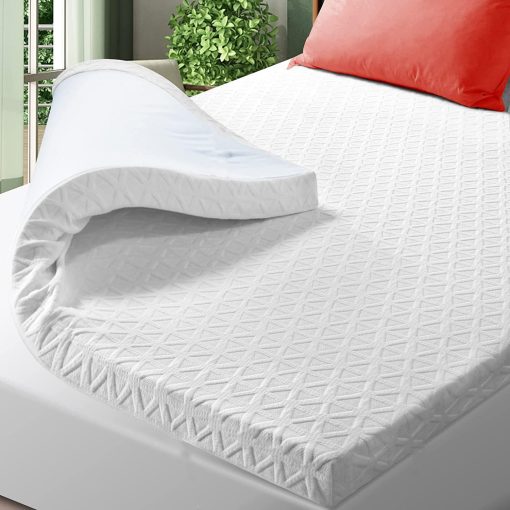 Topper de colchon de espuma viscoelastica de 3 pulgadas con cubierta suave removible, topper de colchon de enfriamiento con diseno ventilado para soporte corporal y alivio de presion (60x80 pulgadas, Queen)