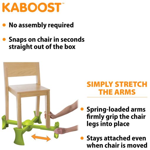 Asiento elevador KABOOST para mesa, Verde - Se coloca debajo de la silla - Asiento elevador portatil para ninos pequenos y adultos - Imagen 2