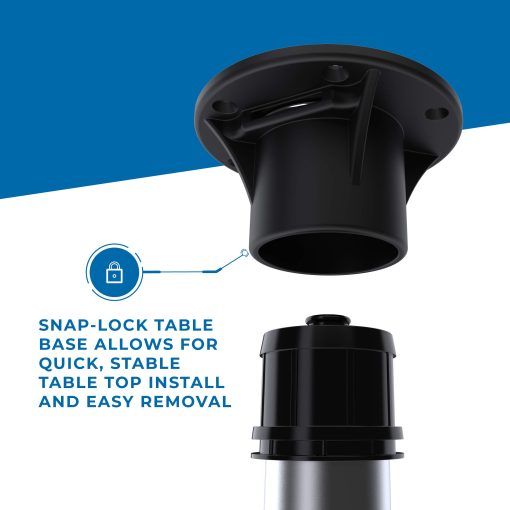 Sistema de Pata de Mesa Redwood ITC para RV or Barco (Plata, 29") TL5000-S-29 - Imagen 3