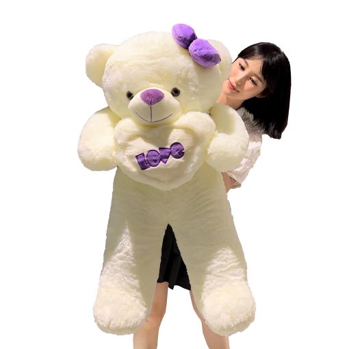 Peluche de Oso Teddy Gigante de 39 pulgadas para Novia o Ninos (Blanco) Regalo para Ninos y Ninas, Super Lindo y Suave, Gran Calidad