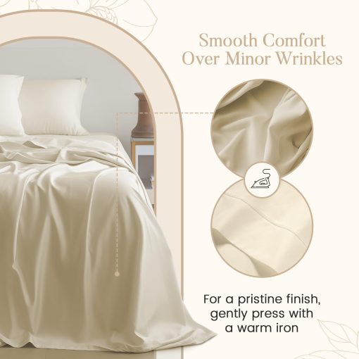 Juego de sabanas CHATEAU HOME COLLECTION Tencel Lyocell | 4 PC California King | Suaves, Transpirables y Mejores Que las sabanas de lino | Sabanas y Fundas de Almohada | Sabanas de Bolsillo Profundo | Taupe - Imagen 4